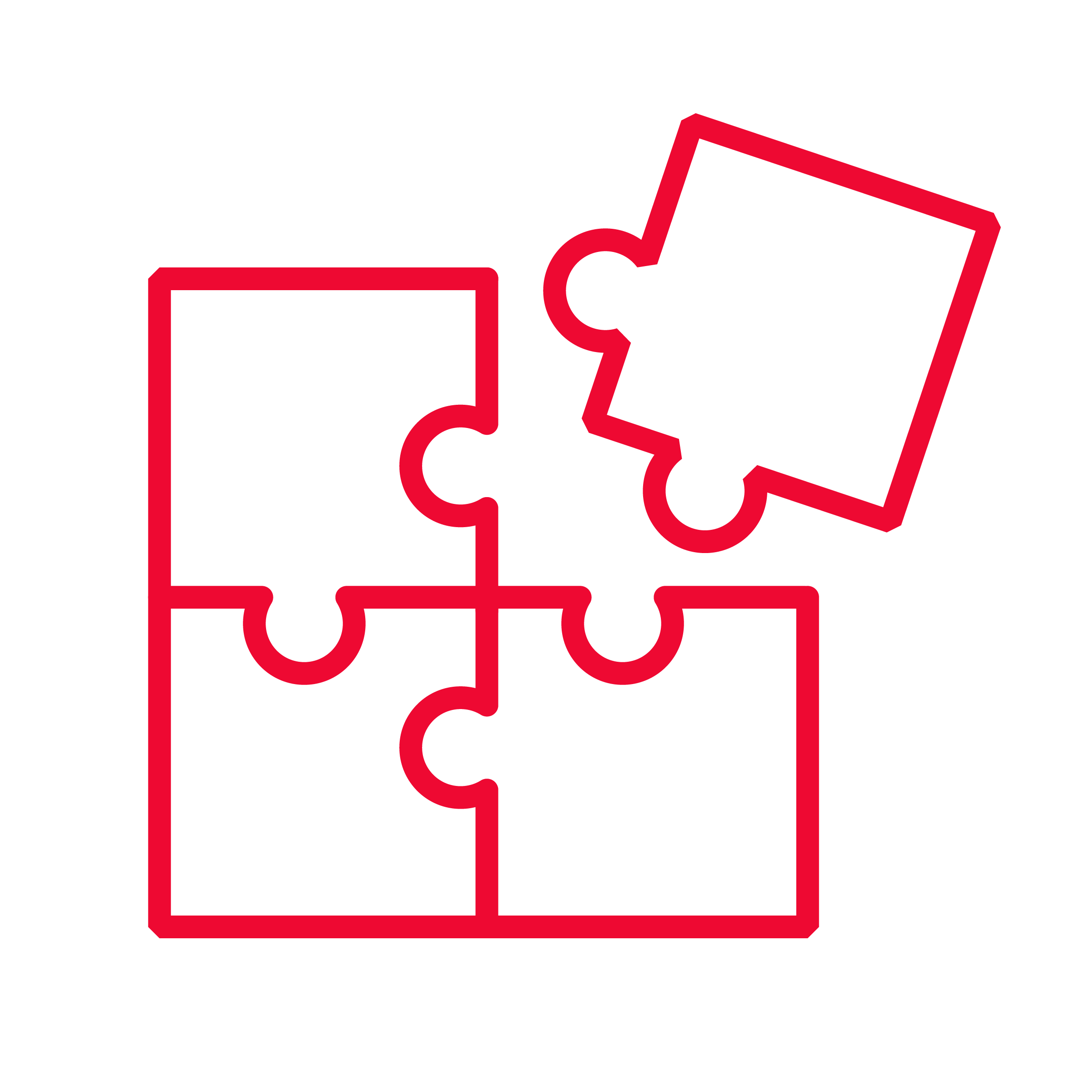 Vier Puzzleteile